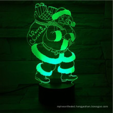 touch Santa 3D colorful Christmas man gift table lamp visual color illusion night light